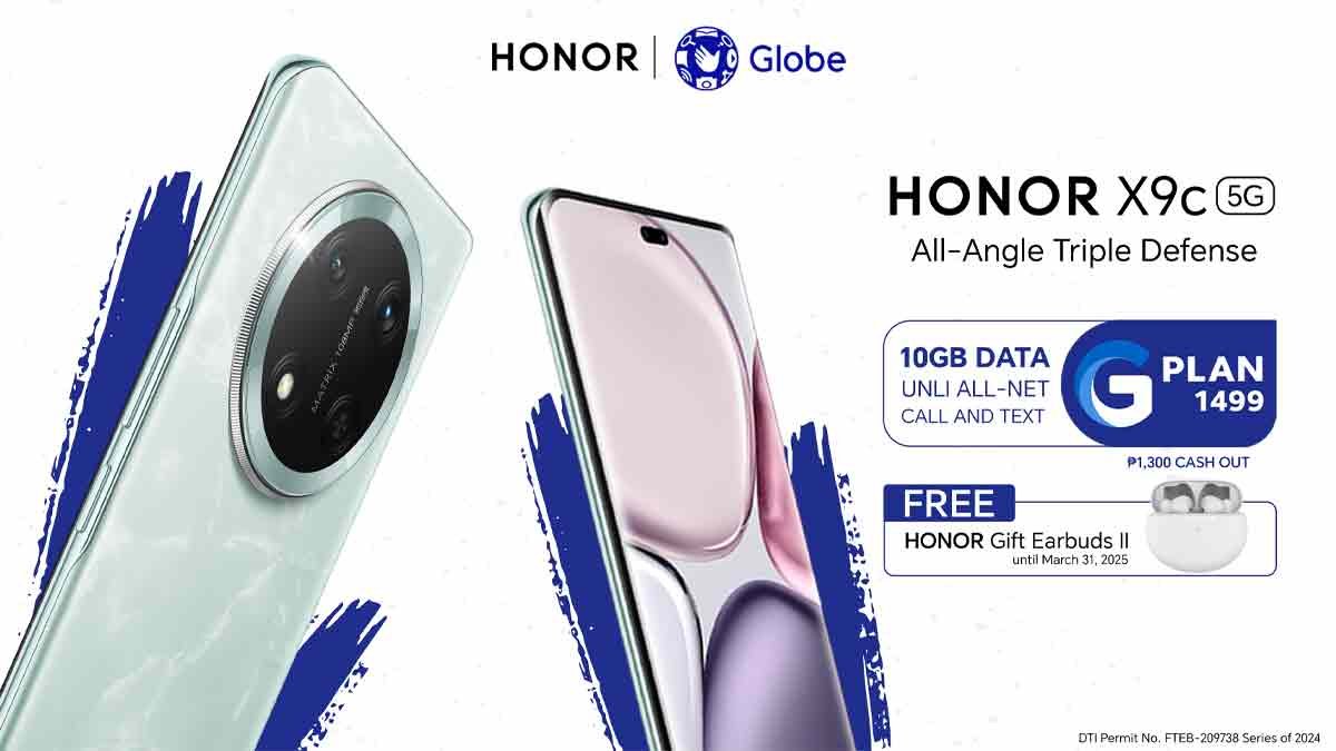 HONOR X9c 5G: avail via Globe Postpaid Plans, get FREE Earbuds II