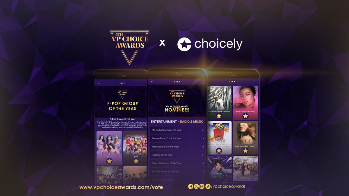 Choicely Named Official Voting Platform for the 6th VP Choice Awards