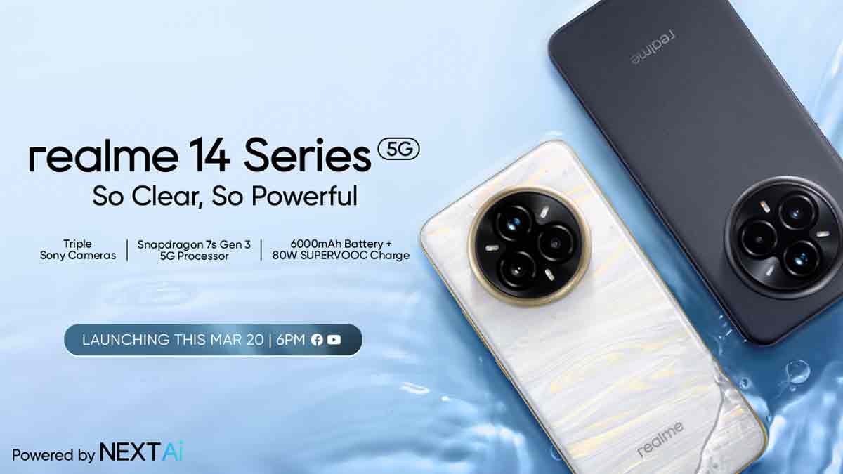 The realme 14 Series 5G is launching on March 20, bringing superior processor and all-day power for the Squad