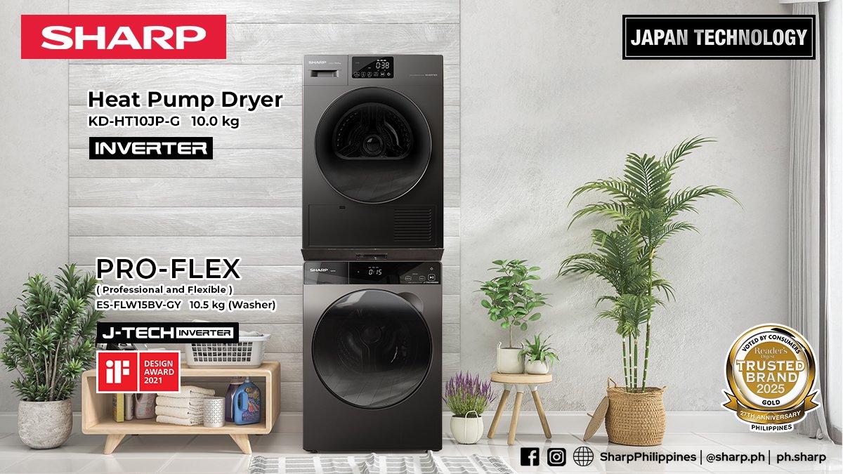 Sharp Front Load Washing Machine and Heat Pump Dryer