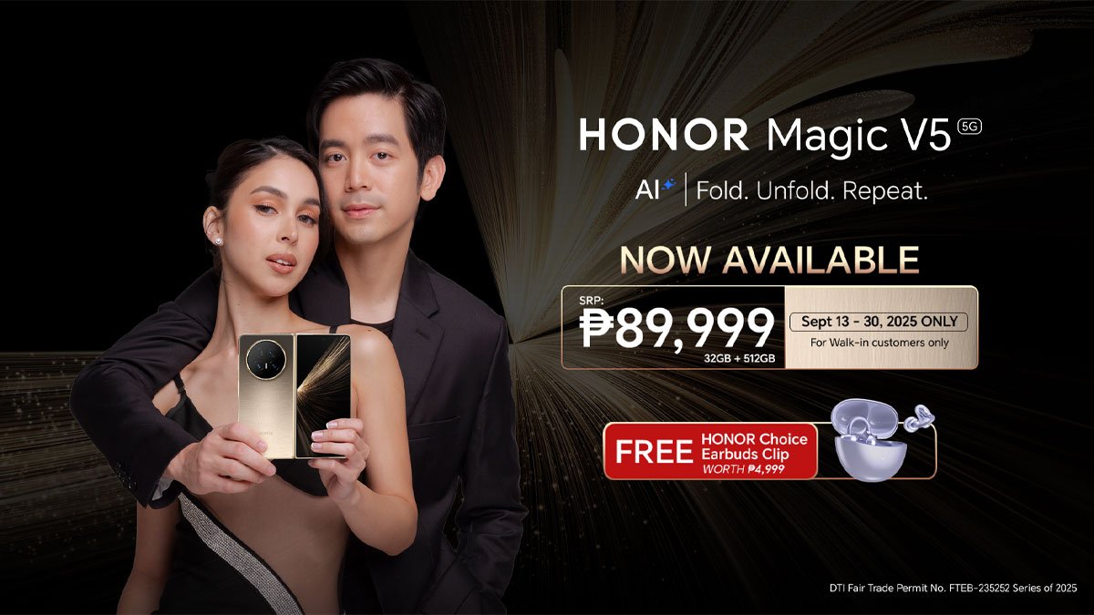HONOR Magic V5 Now Available Nationwide with FREE HONOR Choice Earbuds Clip!