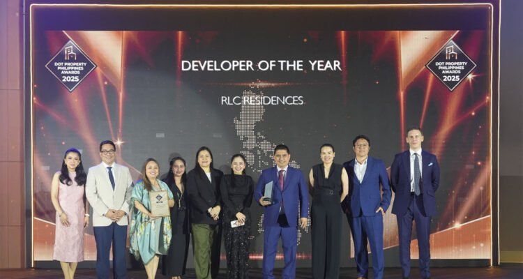 RLC Residences, led by OIC-General Manager Teddy Bernas (7th from left) won Developer of the Year at the Dot Property Philippines Awards 2025