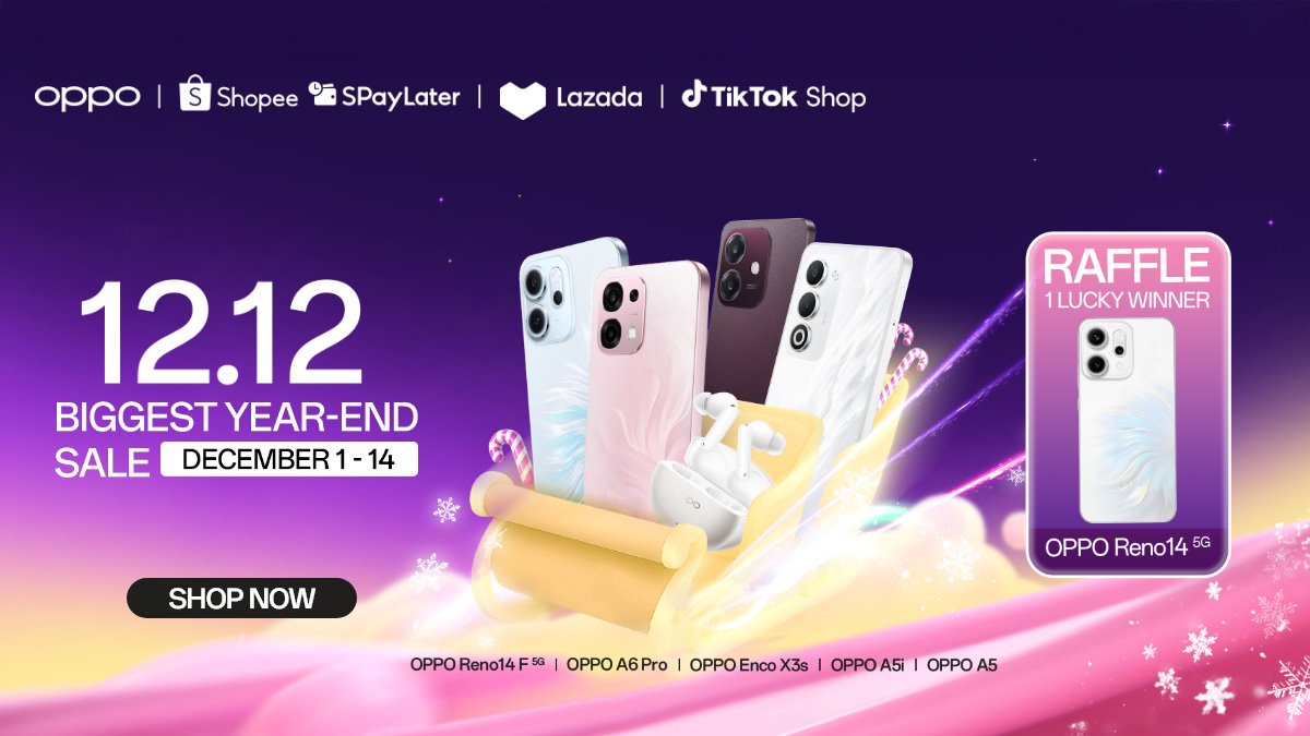 Beat the Christmas Rush at OPPO’s 12.12 Biggest Year-End Sale!