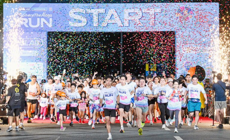 Runners surge forward at the gunstart of the Share the Alaga Run, kicking off a morning dedicated to proactive health and stronger communities.