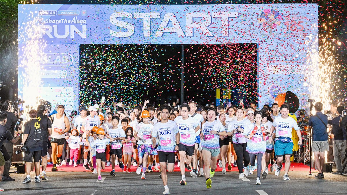 Runners surge forward at the gunstart of the Share the Alaga Run, kicking off a morning dedicated to proactive health and stronger communities.