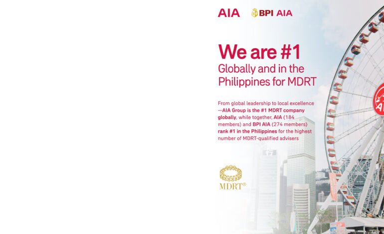 AIA Philippines and BPI AIA rank No. 1 in the Philippines for having the highest combined number of MDRTs