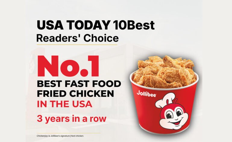 Jollibee is Voted USA TODAY’s No. 1 Best Fast Food Fried Chicken for Third Straight Year