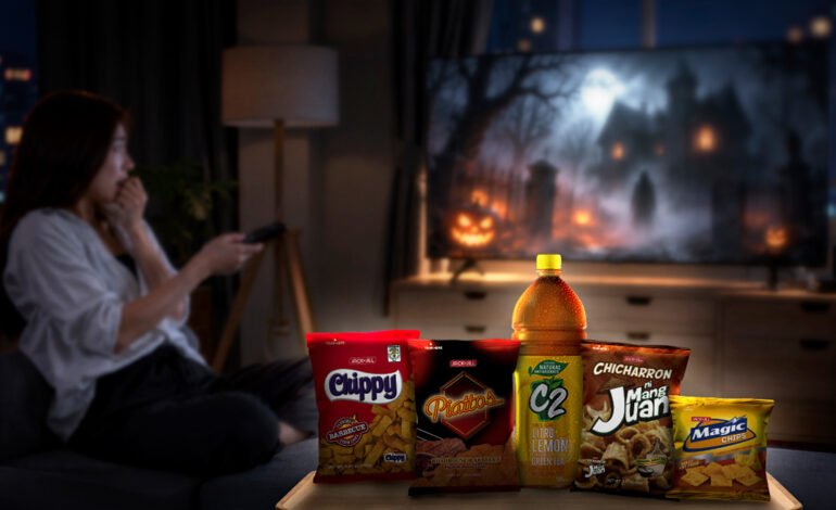 Make your next horror movie marathon more enjoyable with URC favorites like C2 Cool and Clean, Jack ân Jill Piattos, Chippy, Mang Juan and Magic Chips