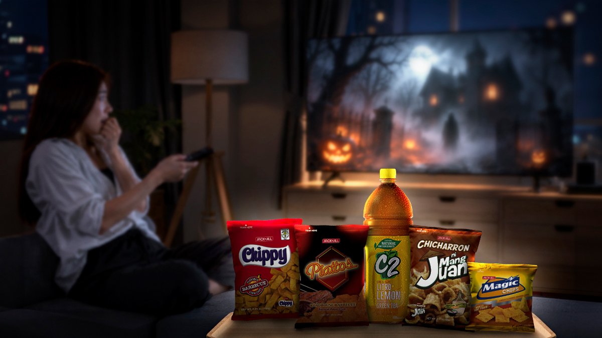 Make your next horror movie marathon more enjoyable with URC favorites like C2 Cool and Clean, Jack ‘n Jill Piattos, Chippy, Mang Juan and Magic Chips